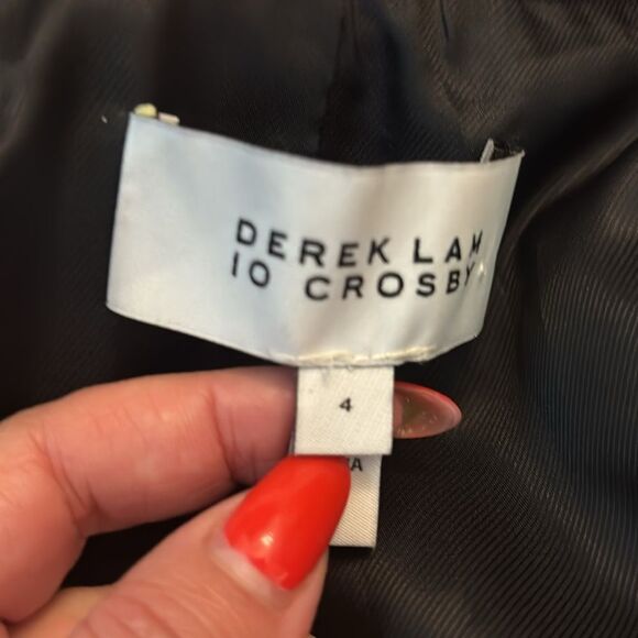 Derek Lam Black and Red Heart Pattern Blazer, US4 - Picture 12 of 13